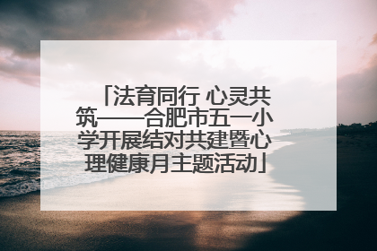法育同行 心灵共筑——合肥市五一小学开展结对共建暨心理健康月主题活动